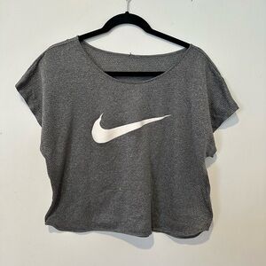 Nike Women's Gray Mesh Cropped Top
